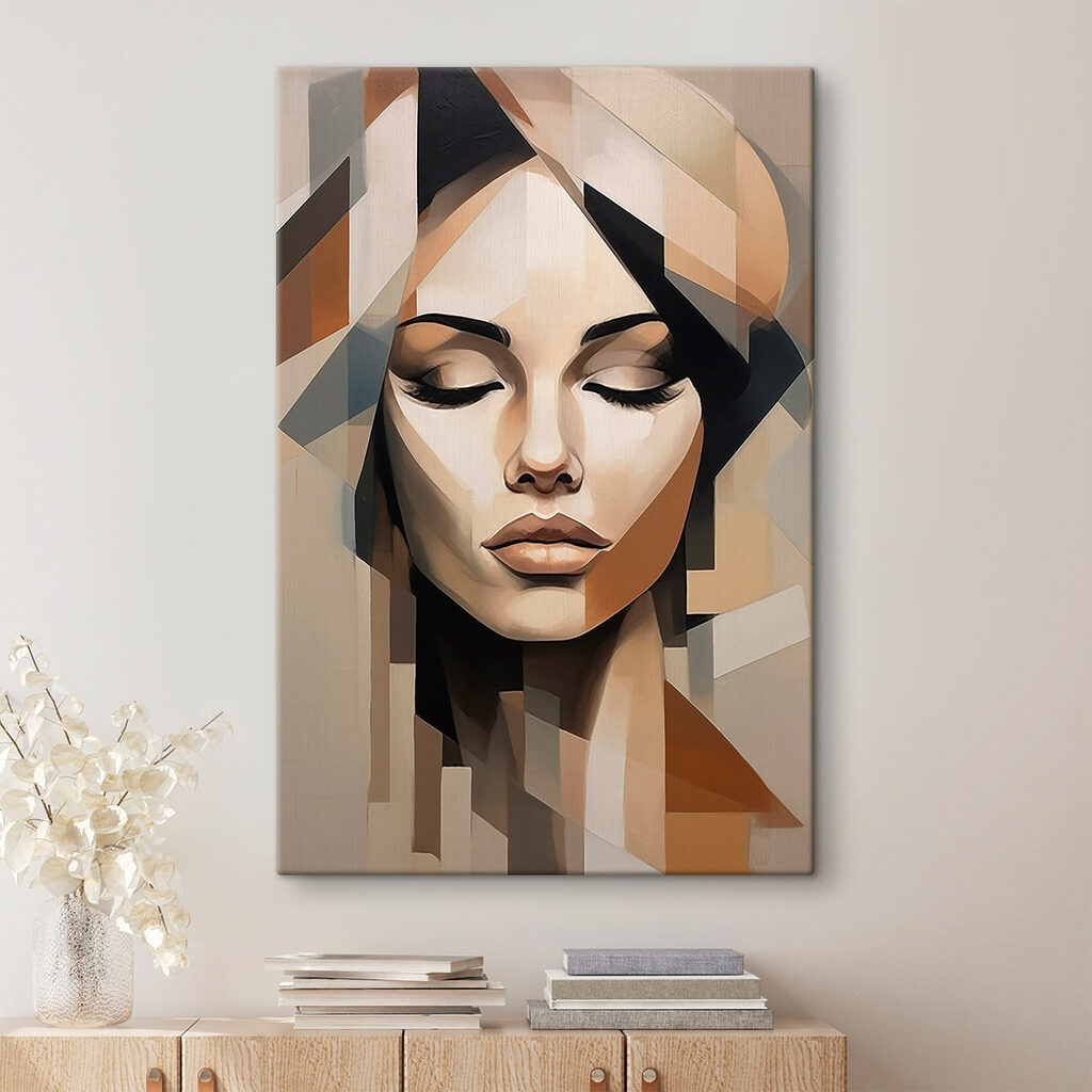 Schilderij van het gezicht van een vrouw — interieur 2