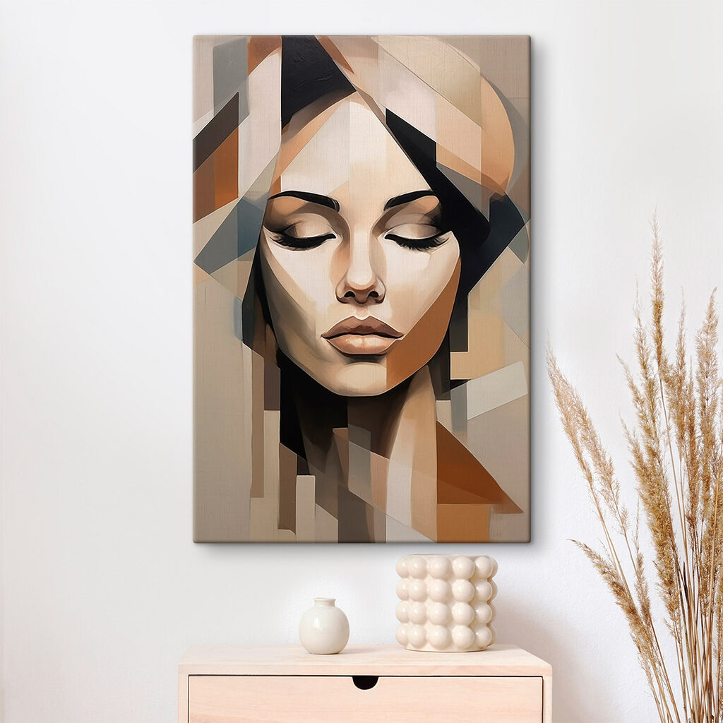 Schilderij van het gezicht van een vrouw — interieur 1