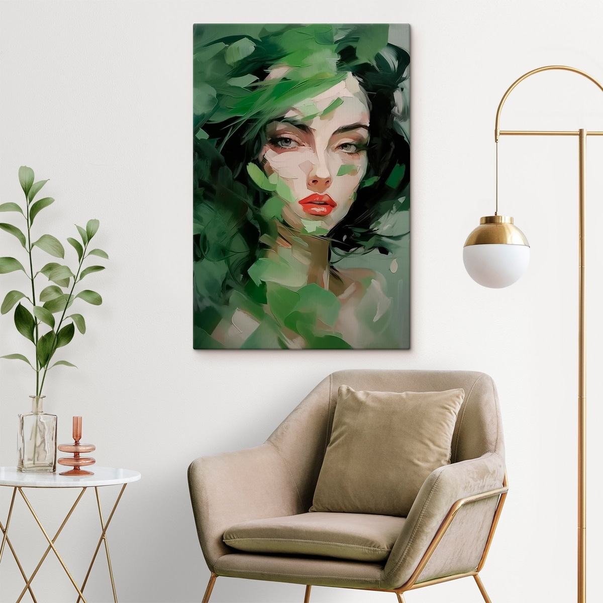 Abstract vrouwenportret — interieur 1
