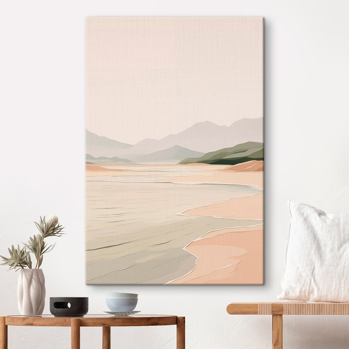 Minimalistisch landschap met bergen en kust — interieur 1