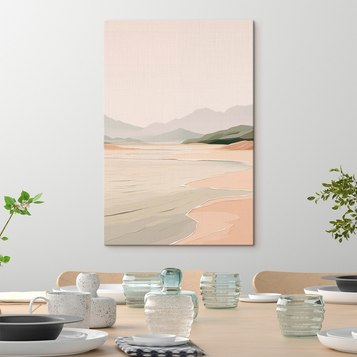 Minimalistisch landschap met bergen en kust — interieur 2