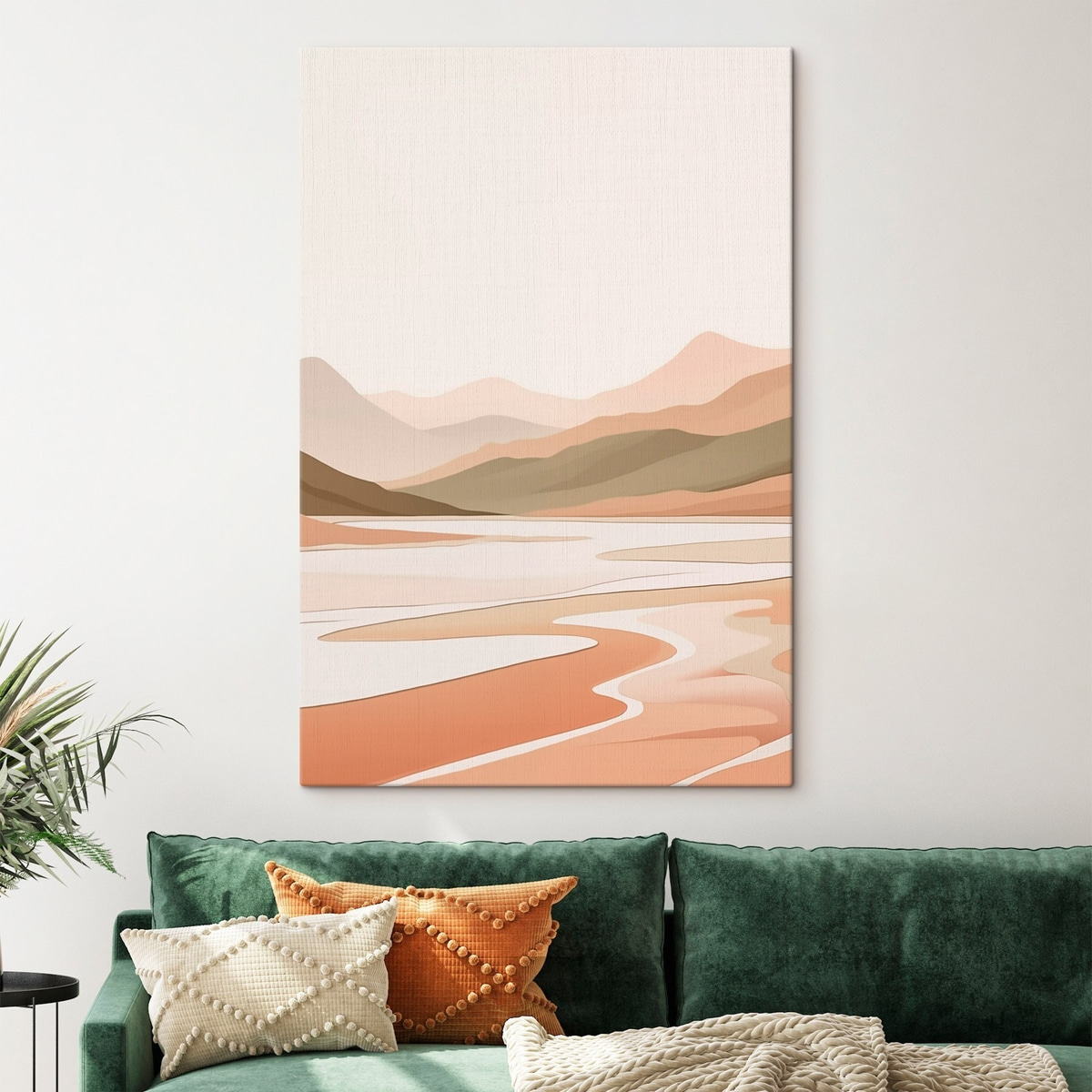 Abstract landschap met bergen en rivier — interieur 2