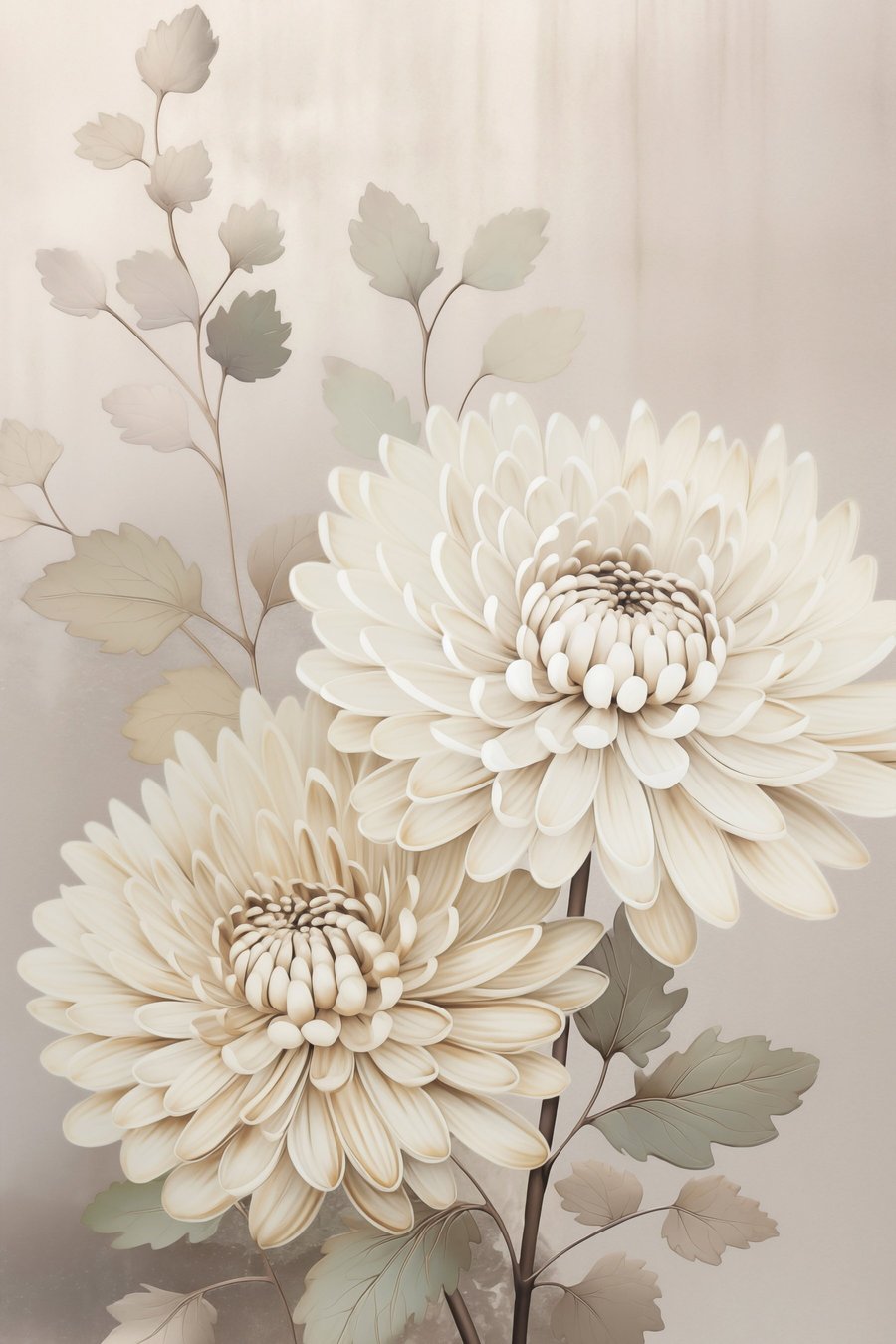 Abstracte chrysanten — volledig ontwerp