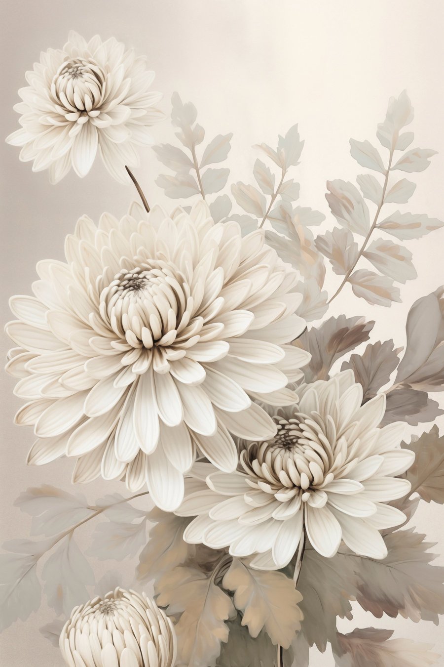 Abstracte chrysanten — volledig ontwerp