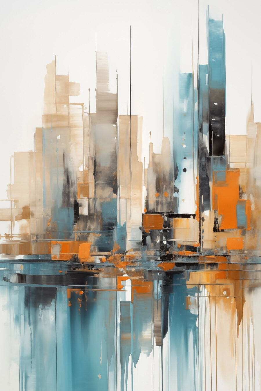 Schilderij van een stad — volledig ontwerp