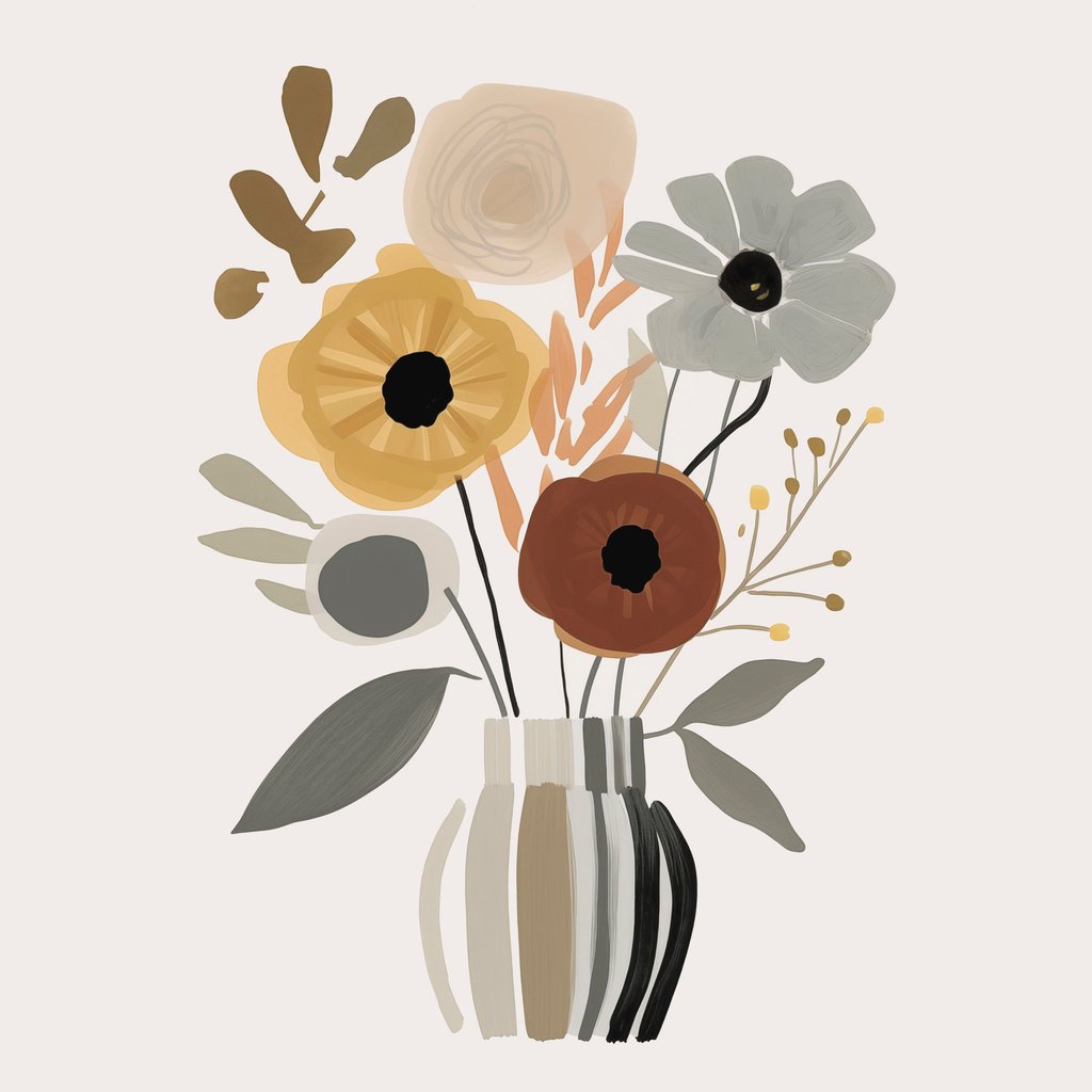 Bloemen in een vaas — volledig ontwerp