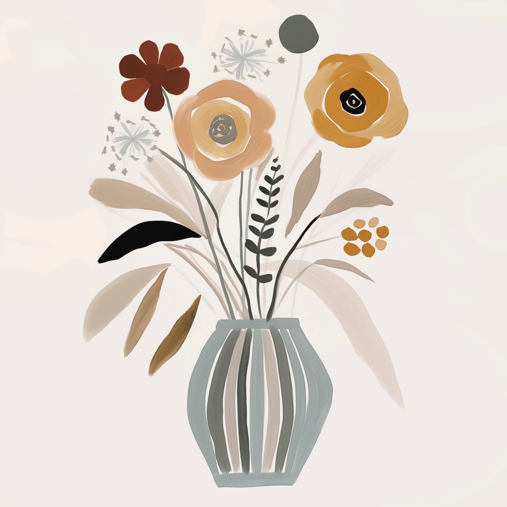 Bloemen in een vaas — volledig ontwerp
