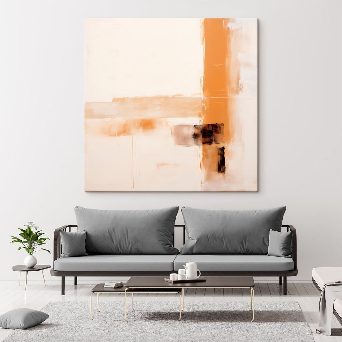 Oranje en bruine abstractie — interieur 1