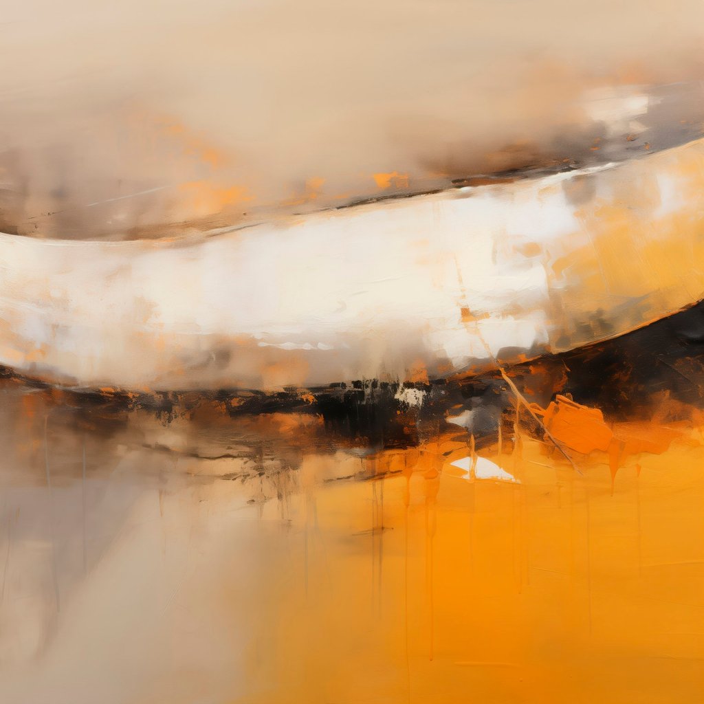 Dynamische compositie met oranje en donkere tinten — volledig ontwerp