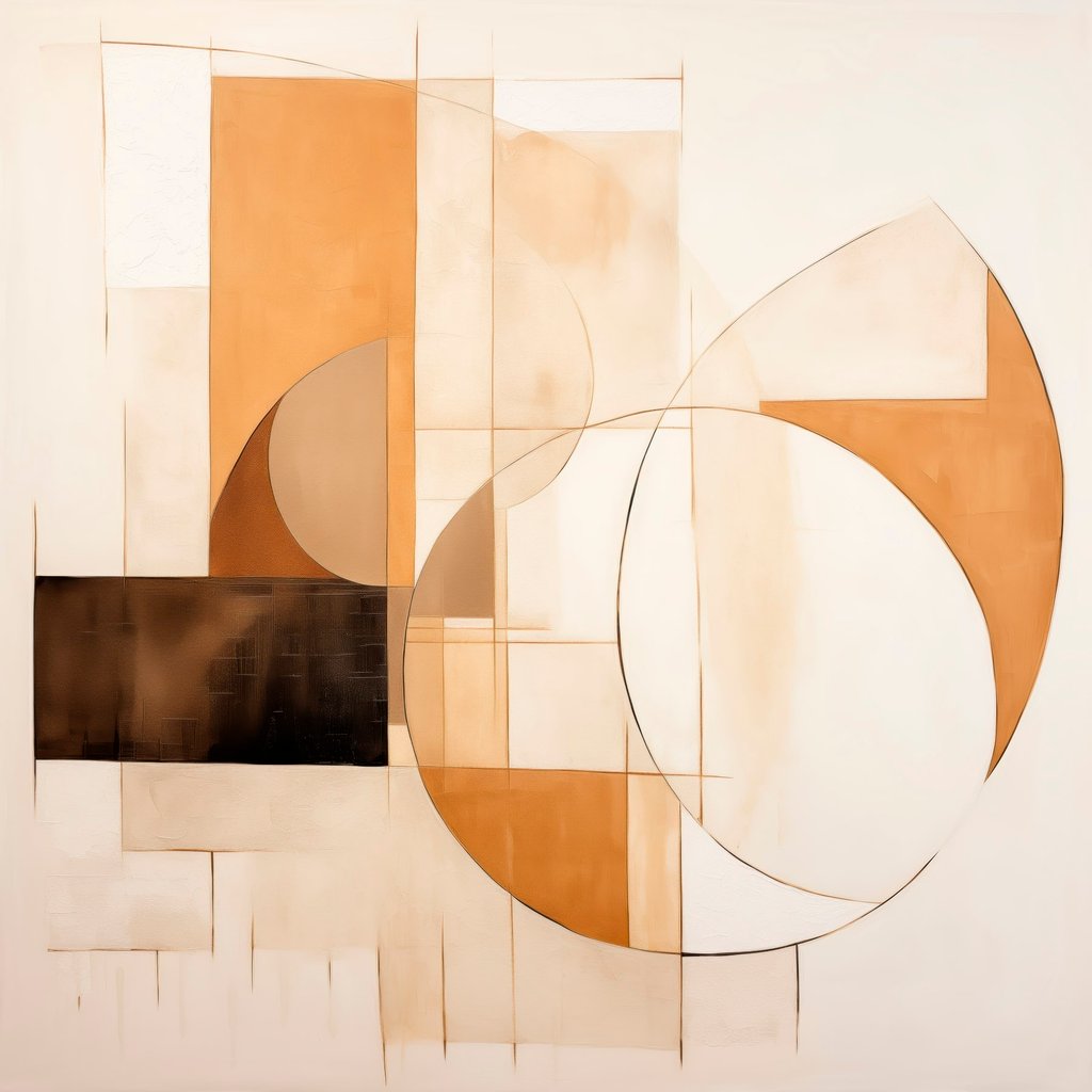 Abstracte minimalistische compositie in warme tinten — volledig ontwerp