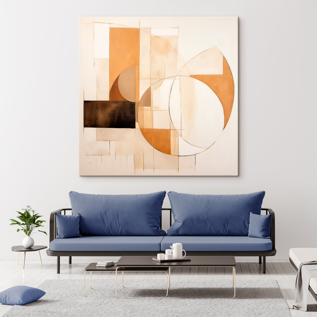 Abstracte minimalistische compositie in warme tinten — interieur 2