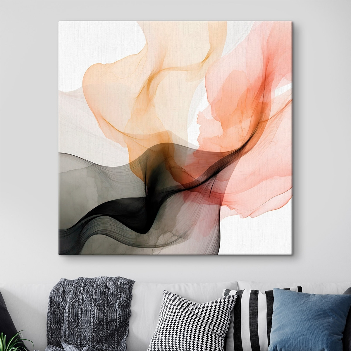 Koraal en grijs overlopen in een delicate stijl — interieur 2