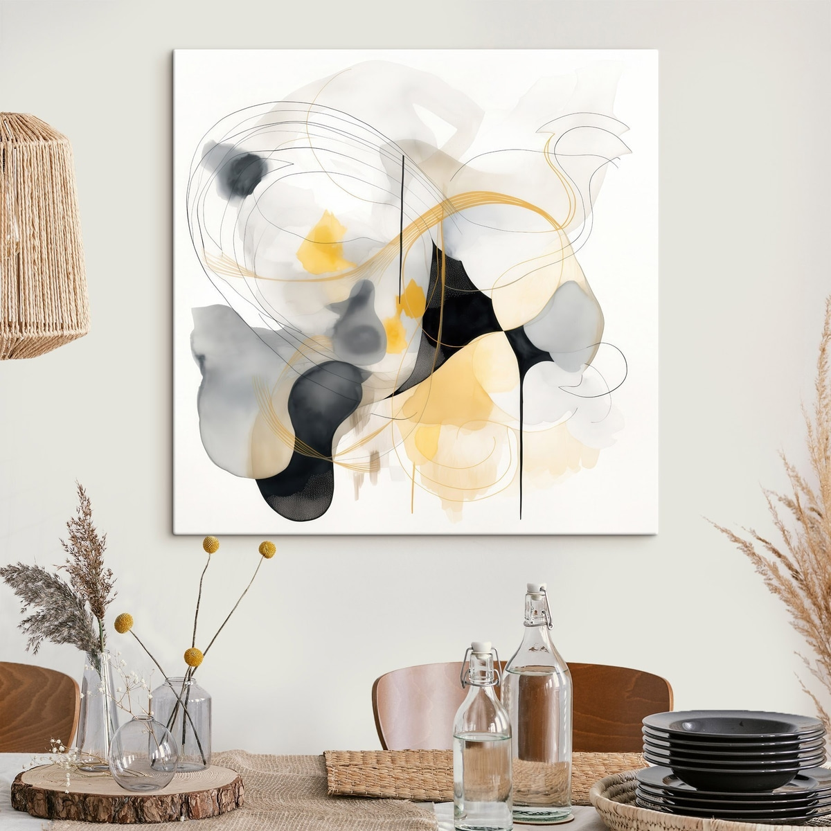 Chaotische lijnen en vlekken in moderne stijl — interieur 3