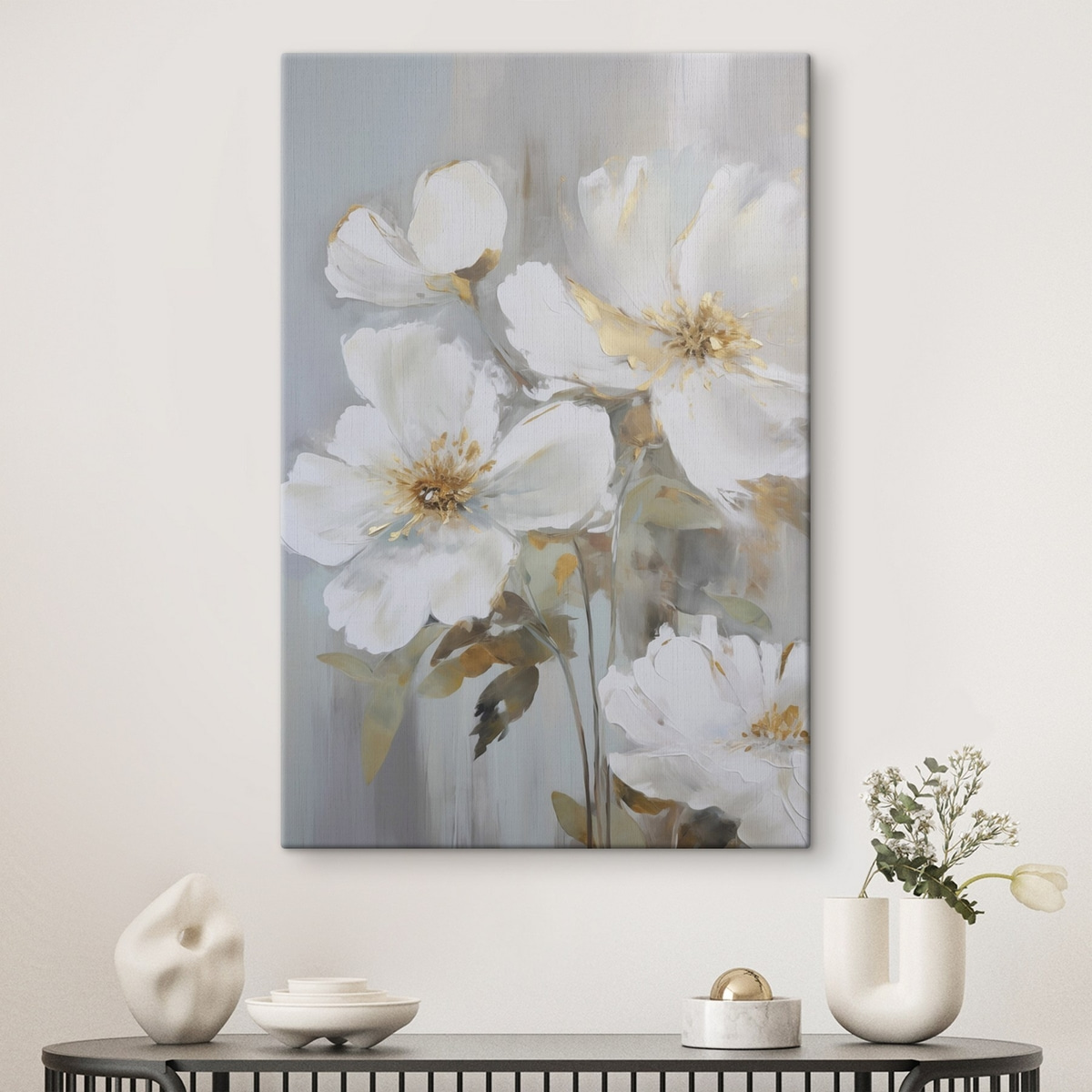 Abstracte bloemen imitatie van schilderkunst — interieur 1