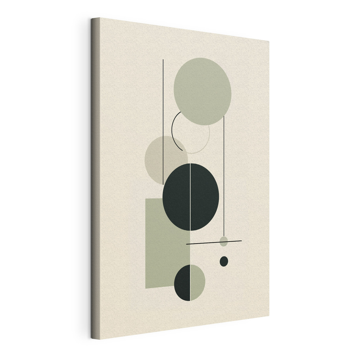 Geometrische minimalistische abstractie, gespannen canvas met doorlopende rand