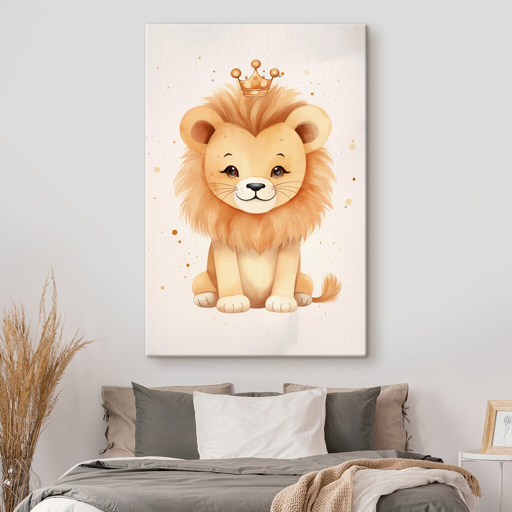 Aquarel van een leeuw met een kroon — interieur 2