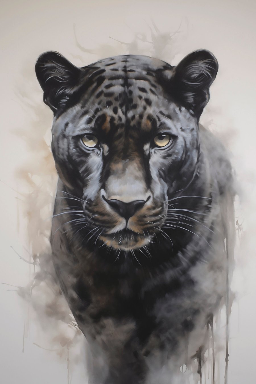 Panther imitatie schilderij — volledig ontwerp