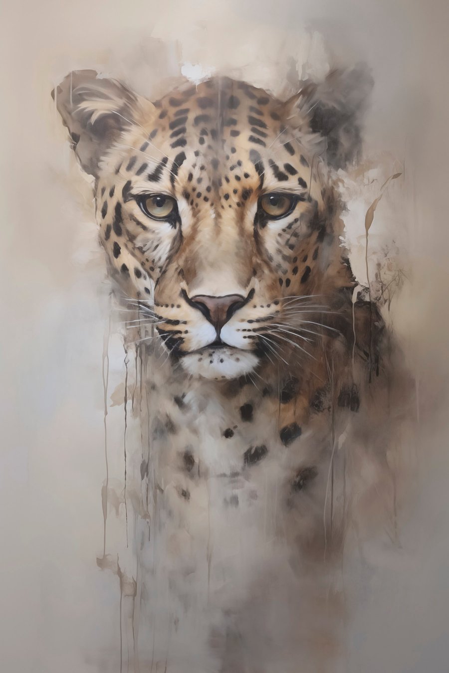 Schilderij met luipaardimitatie — volledig ontwerp