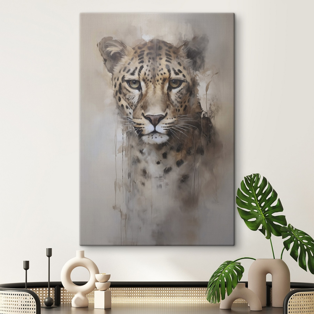 Schilderij met luipaardimitatie — interieur 1