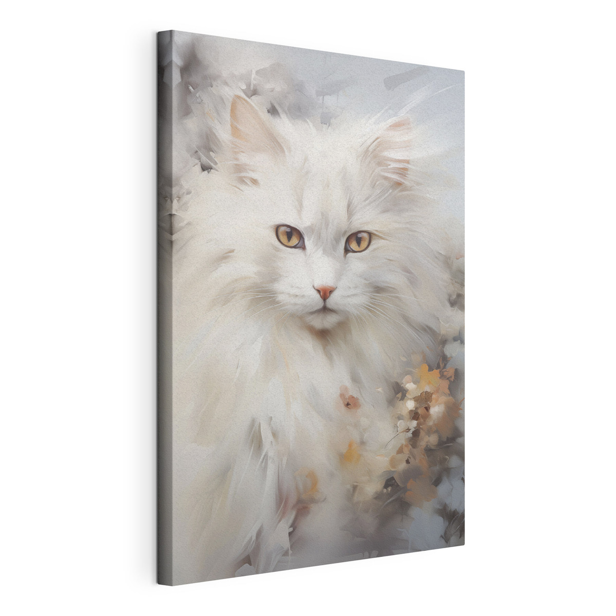 Pluizige kat, gespannen canvas met doorlopende rand
