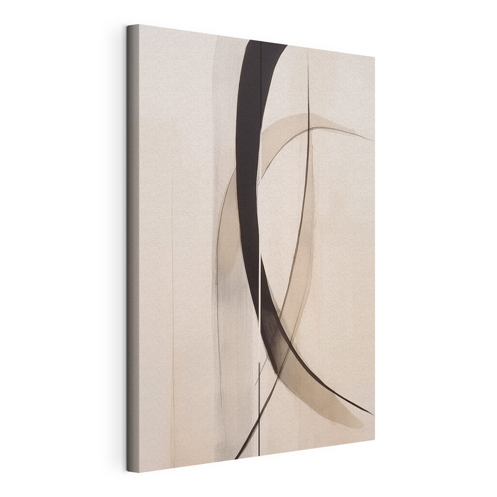 Zwart-wit kunstwerk, gespannen canvas met doorlopende rand