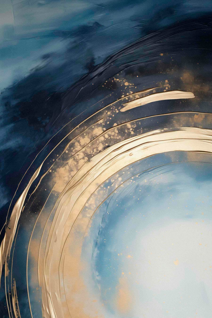 Brede ring met licht midden en gespikkeld glazuur — volledig ontwerp