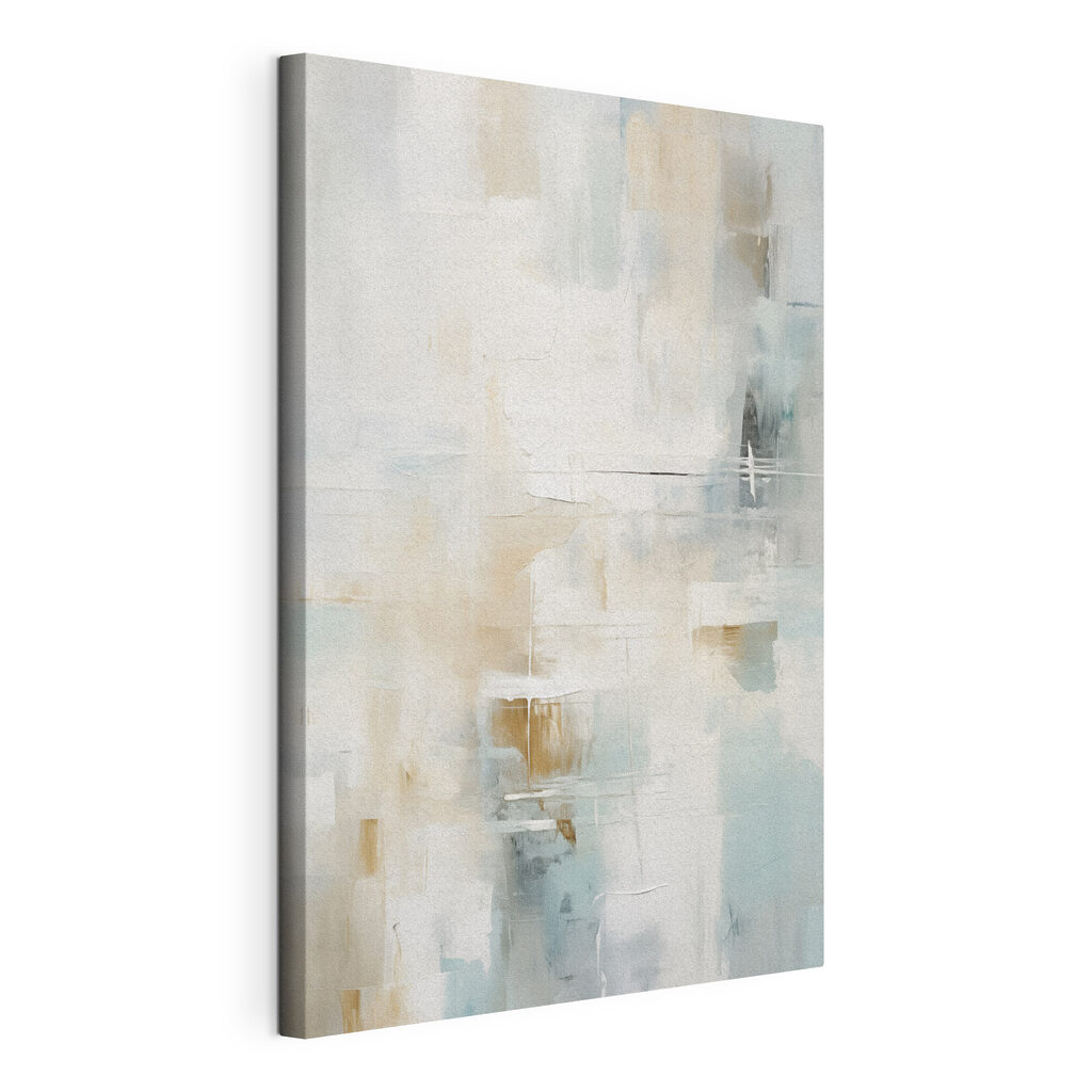 Zachte tinten versmelten in een serene harmonie, gespannen canvas met doorlopende rand