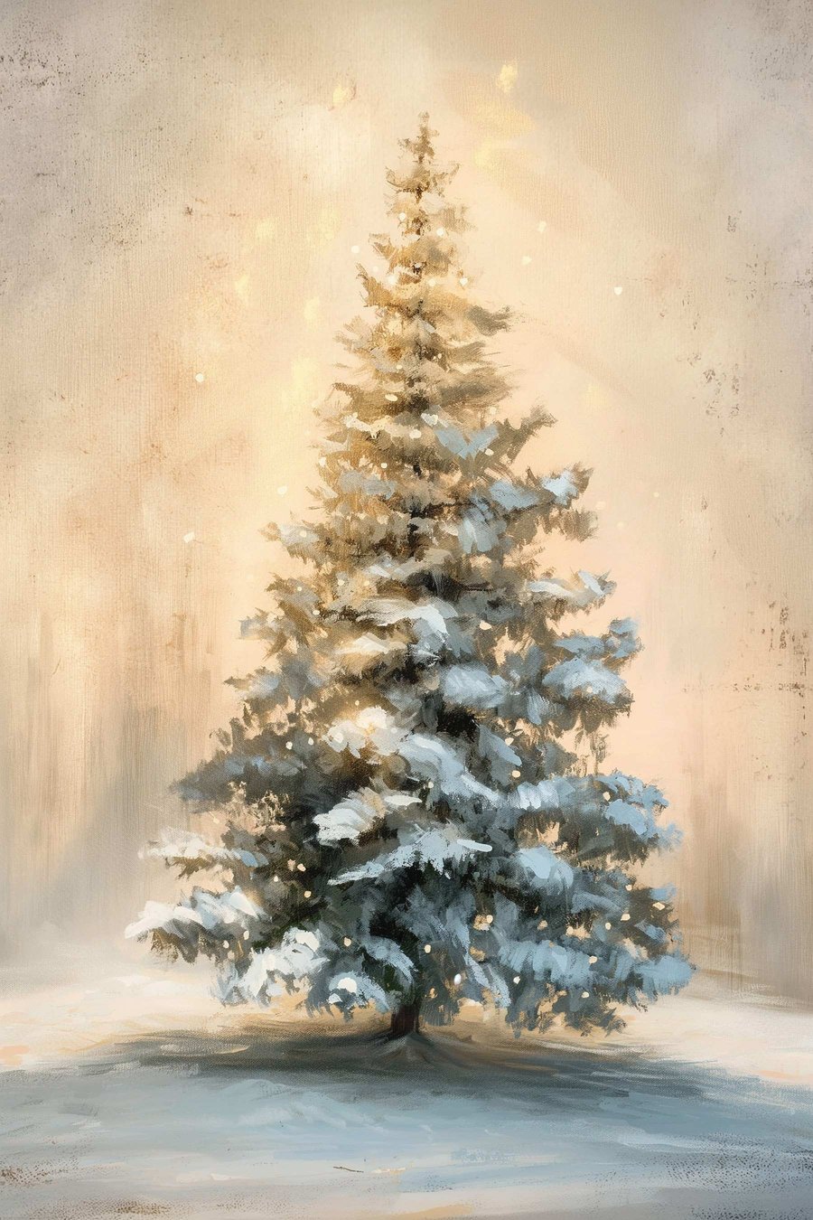 Kerstboom in de sneeuw — volledig ontwerp