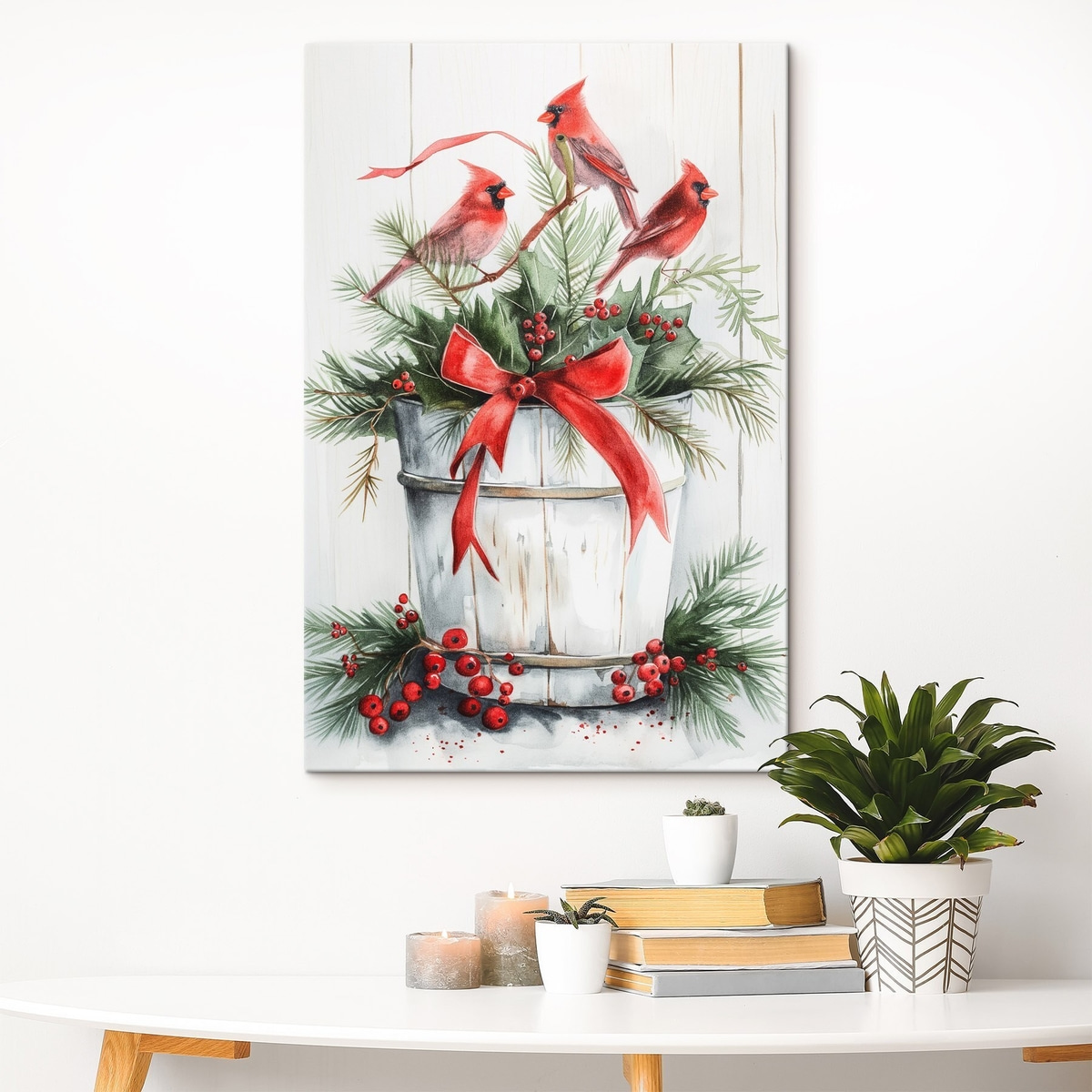 Vogels op een kerstpot — interieur 2