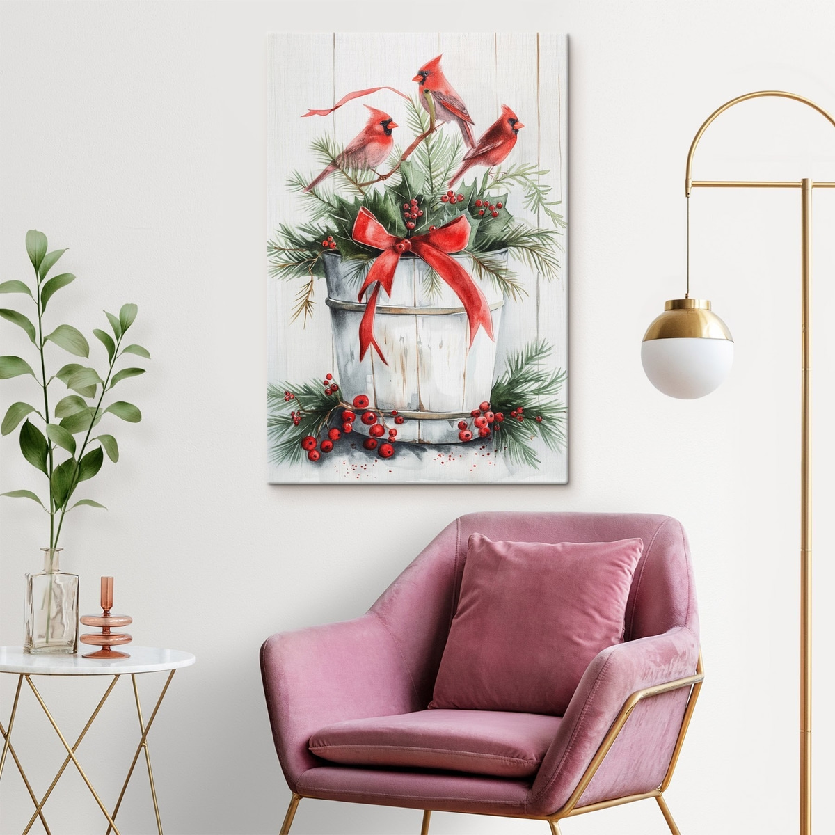 Vogels op een kerstpot — interieur 1