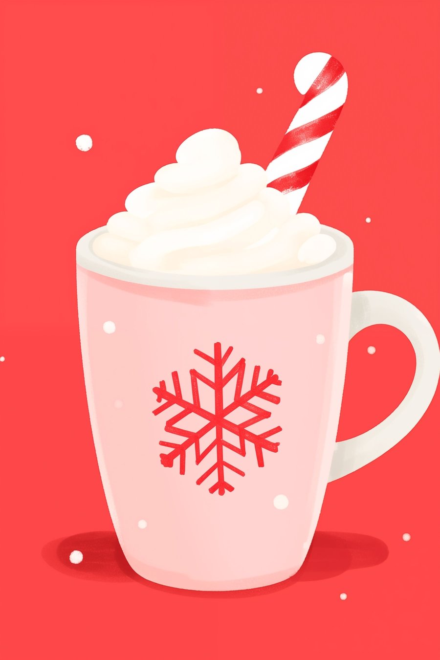 Kerstcacao met slagroom en zuurstokjes — volledig ontwerp