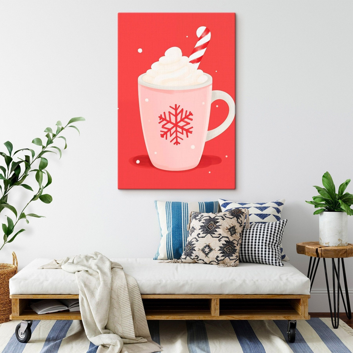 Kerstcacao met slagroom en zuurstokjes — interieur 2