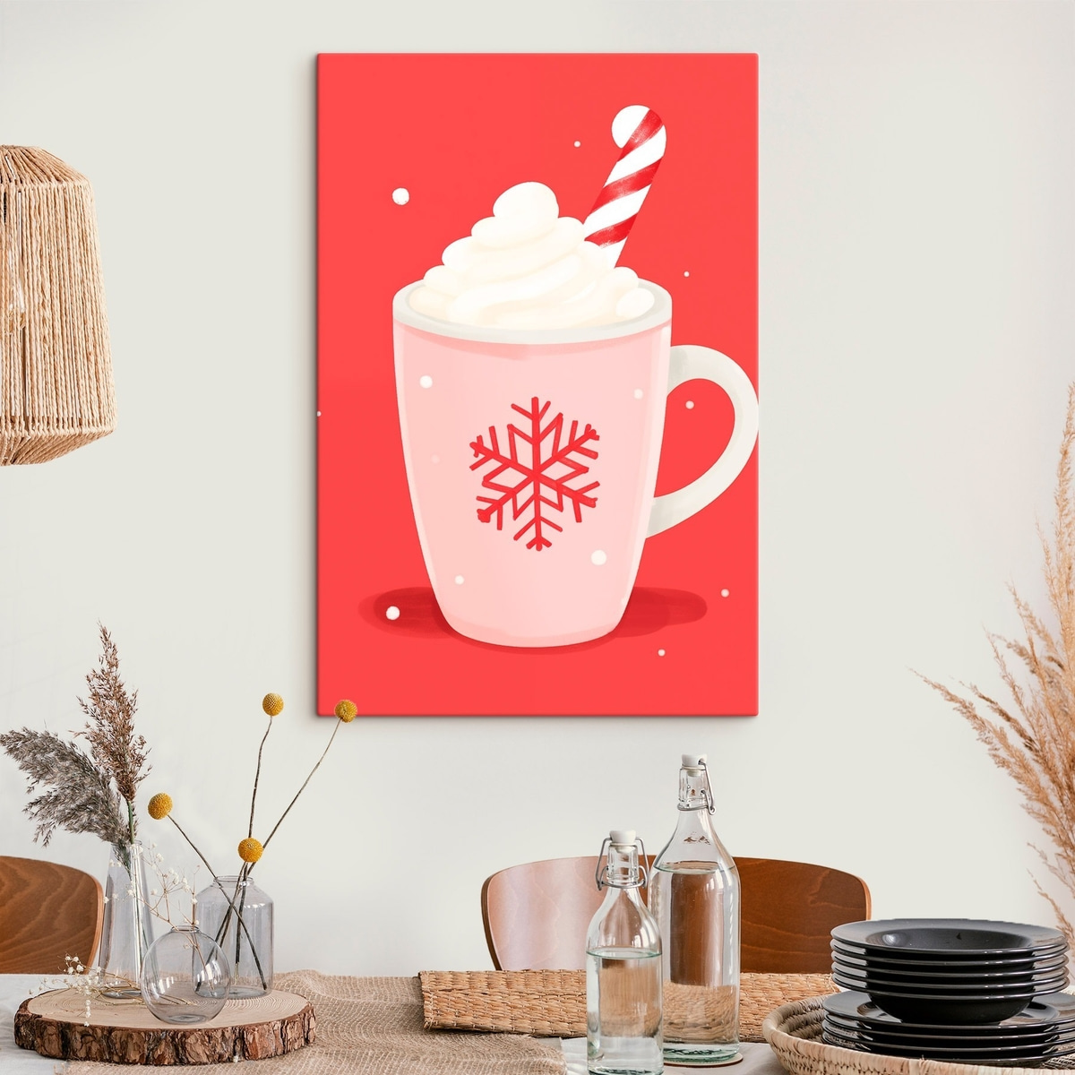 Kerstcacao met slagroom en zuurstokjes — interieur 1