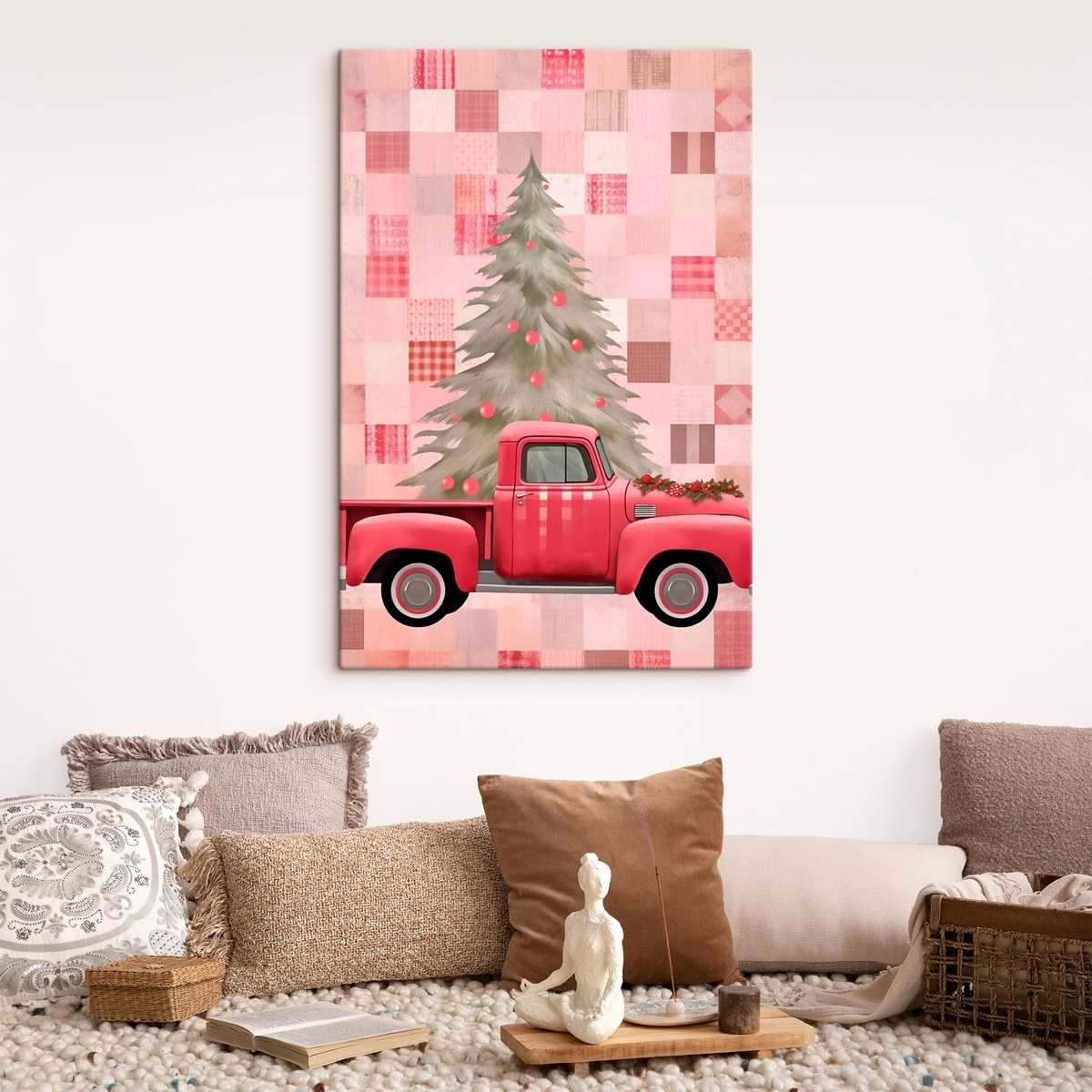 Retro truck met een kerstboom — interieur 1