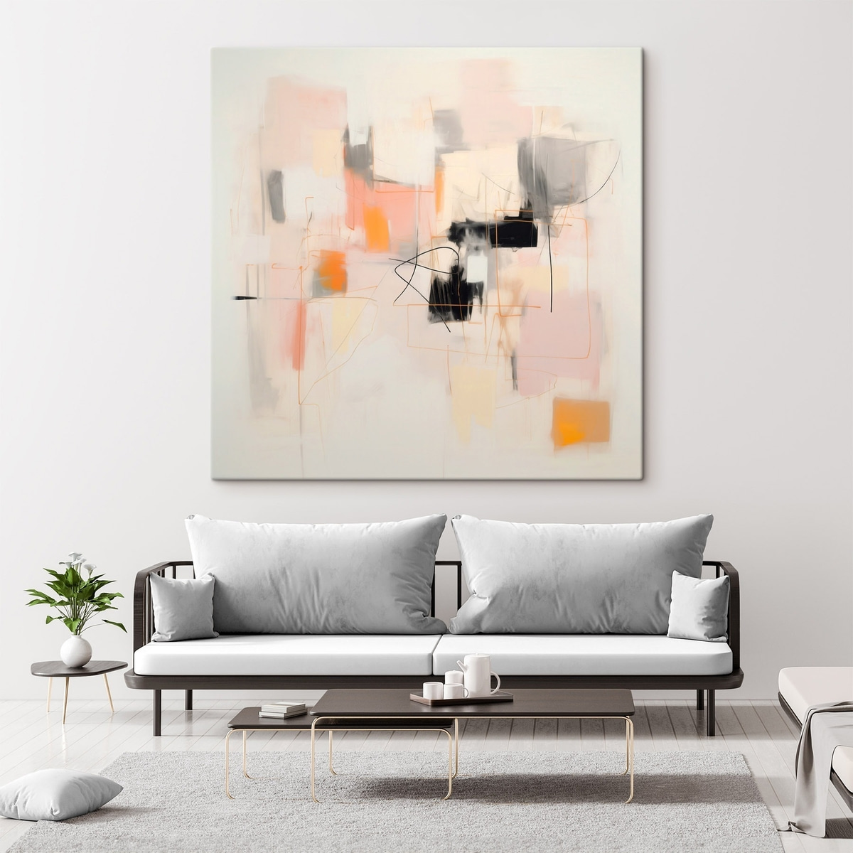 Minimalistische abstractie met zachte kleuren — interieur 2