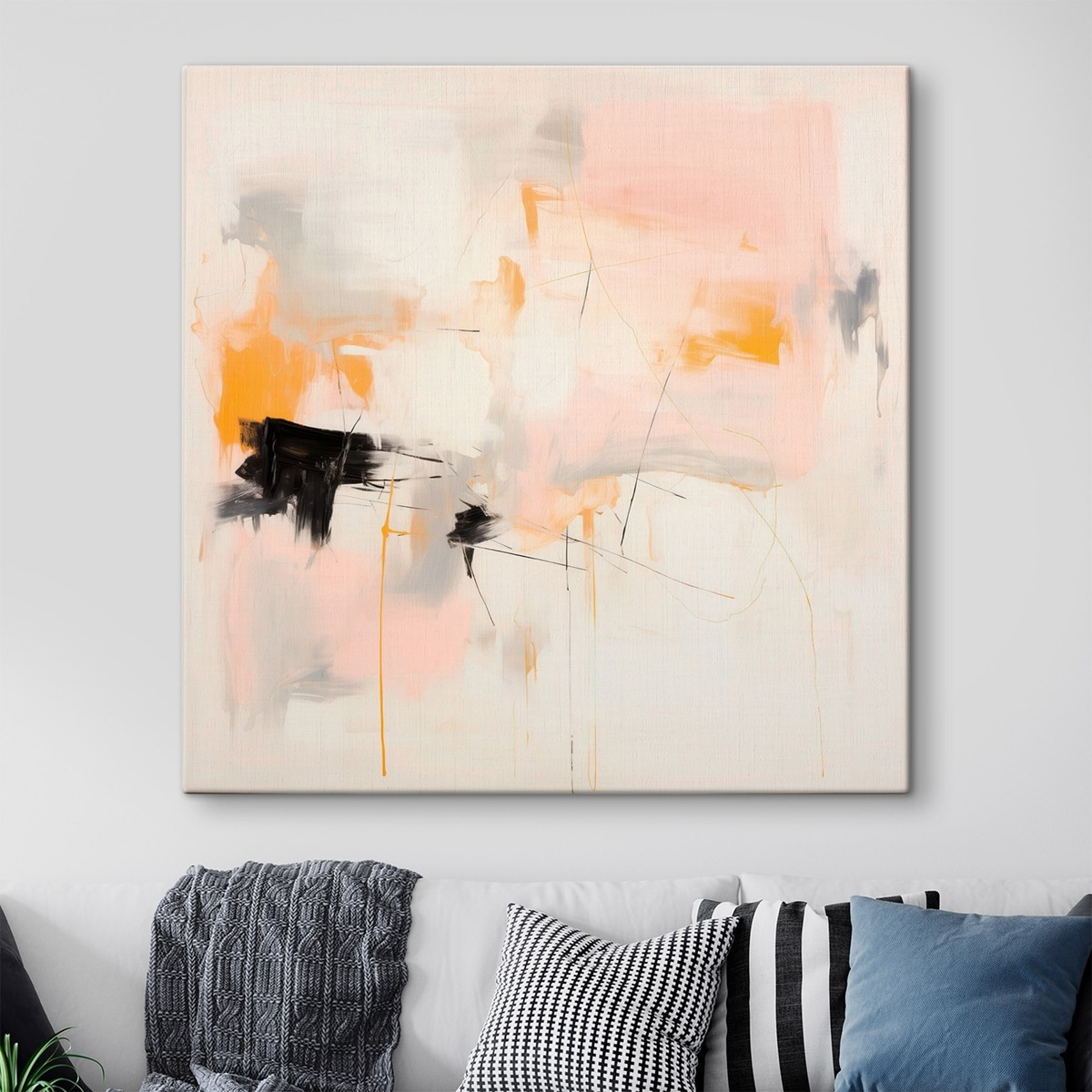 Vage vormen en dynamische streken in een gesticulerende stijl — interieur 3