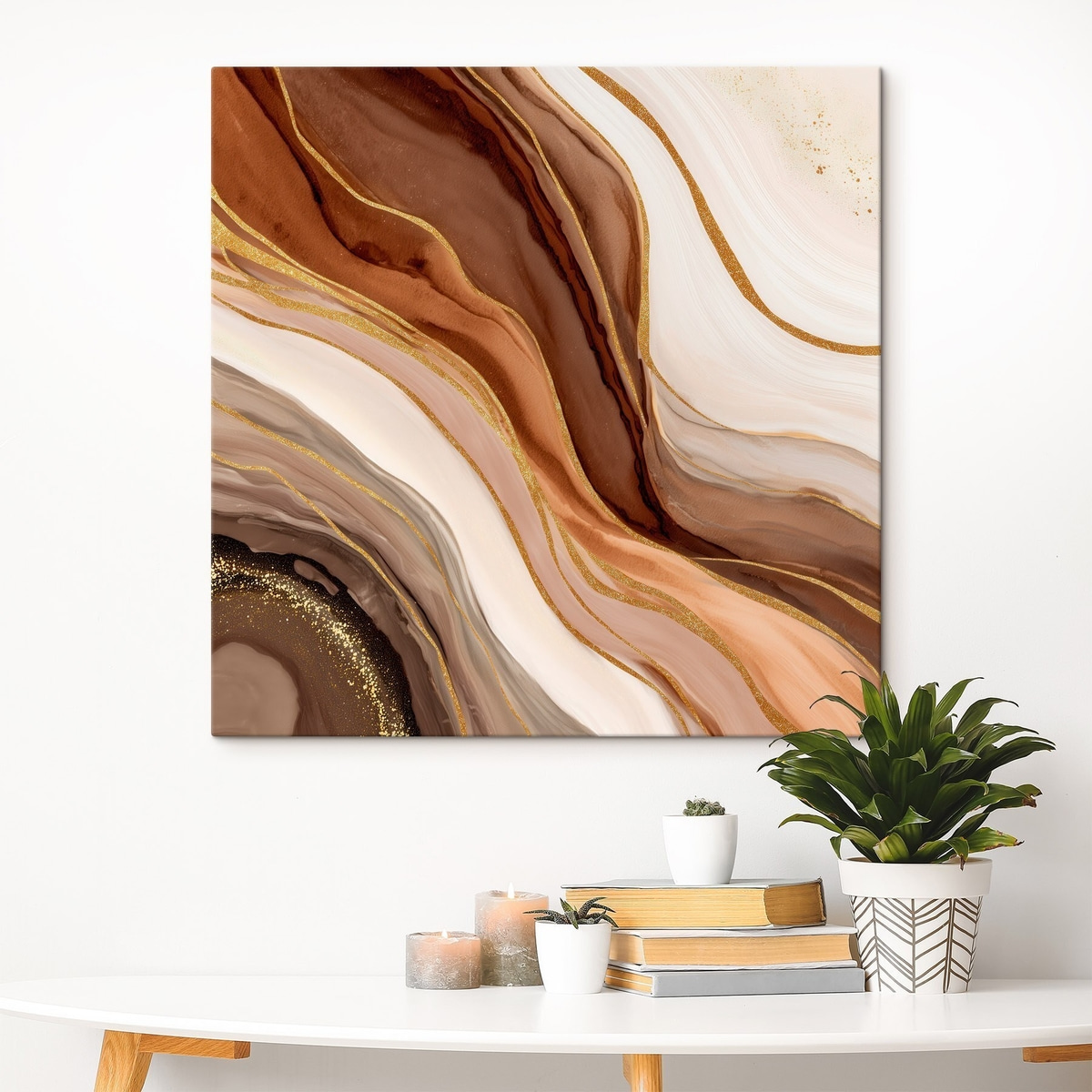 Stenen compositie in houttinten — interieur 3