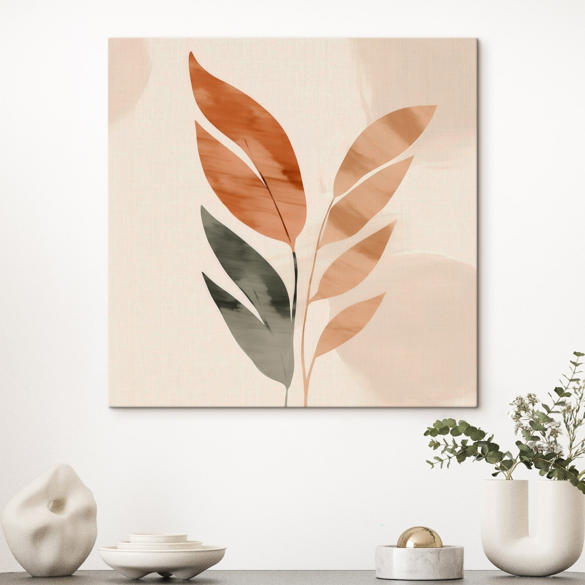 Botanische compositie in warme tinten — interieur 3