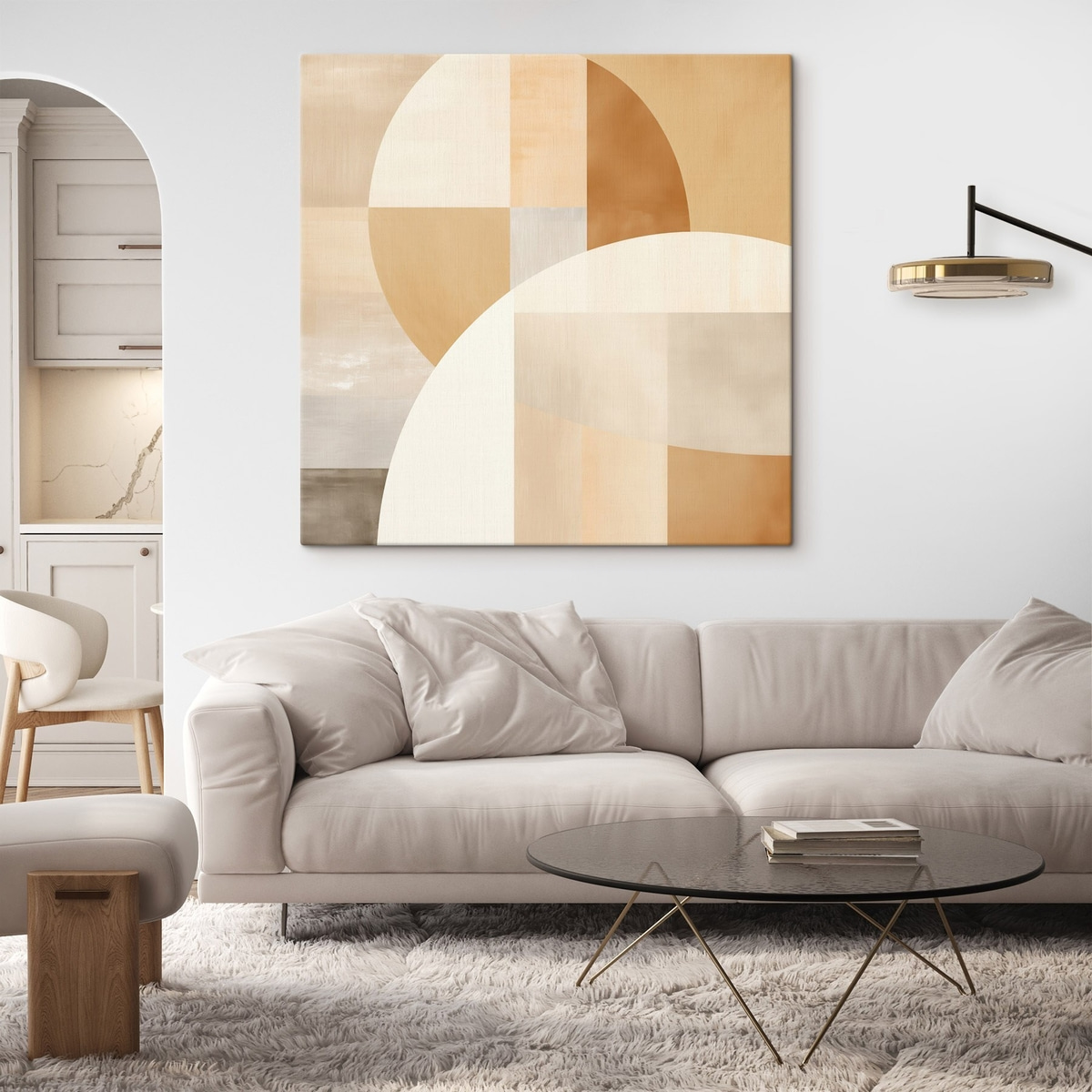 Artistieke geometrie in pasteltinten — interieur 1