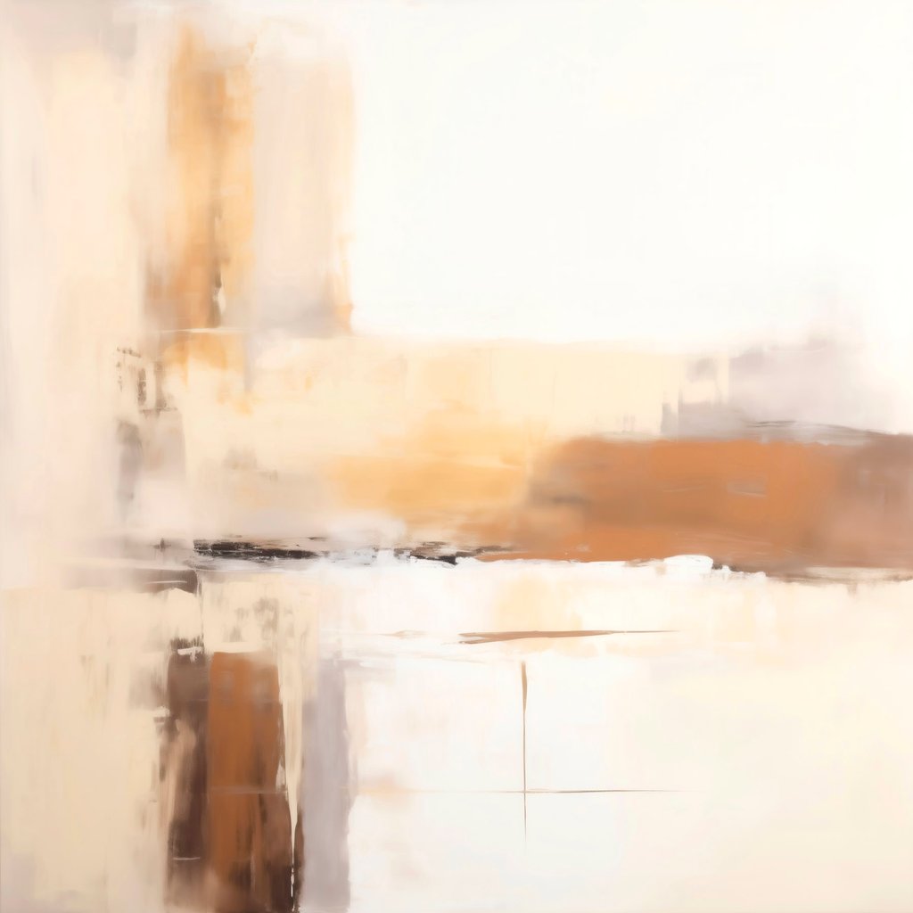 Lichte abstracte compositie in warme tinten — volledig ontwerp