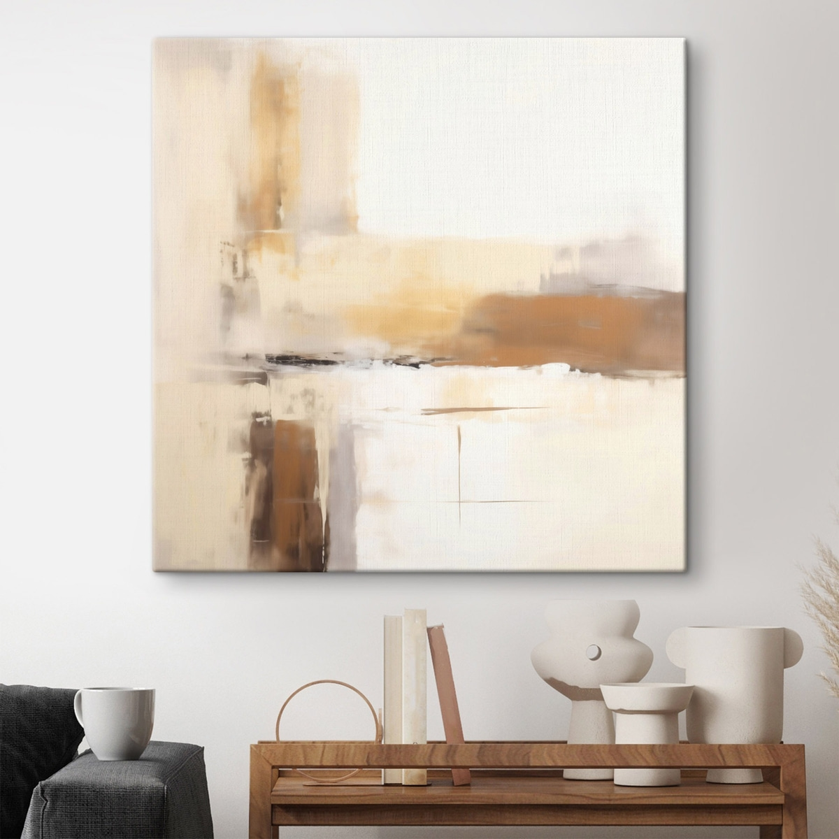 Lichte abstracte compositie in warme tinten — interieur 2