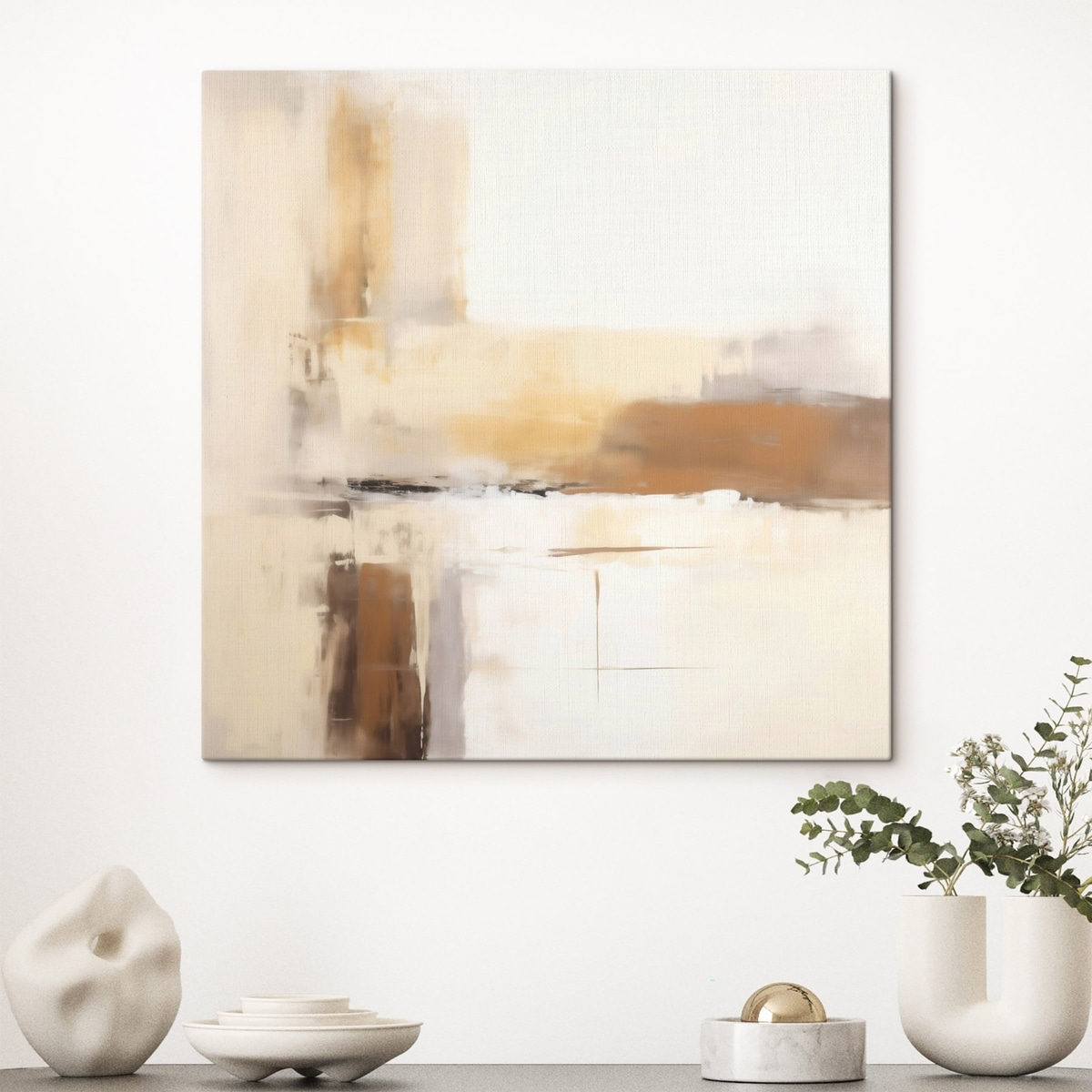 Lichte abstracte compositie in warme tinten — interieur 3