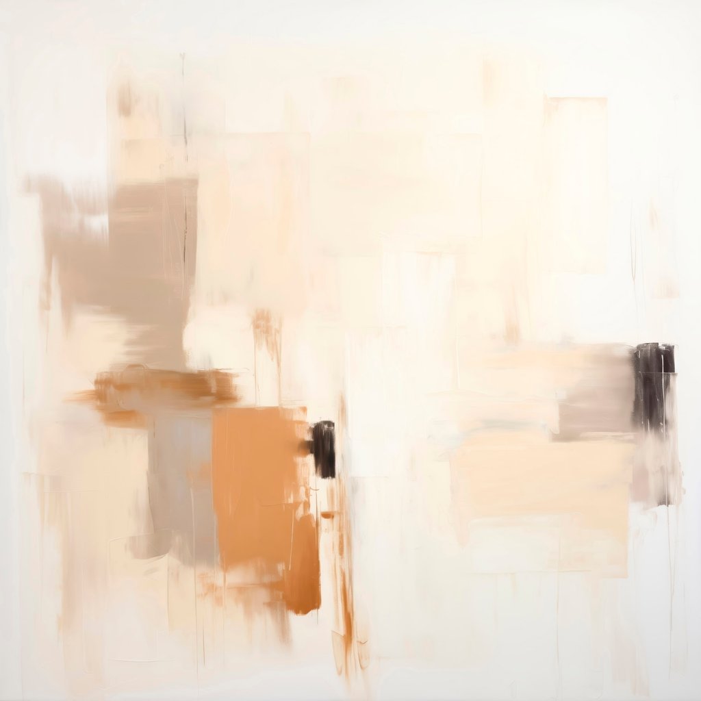 Abstractie met vage vormen in rustige tinten — volledig ontwerp