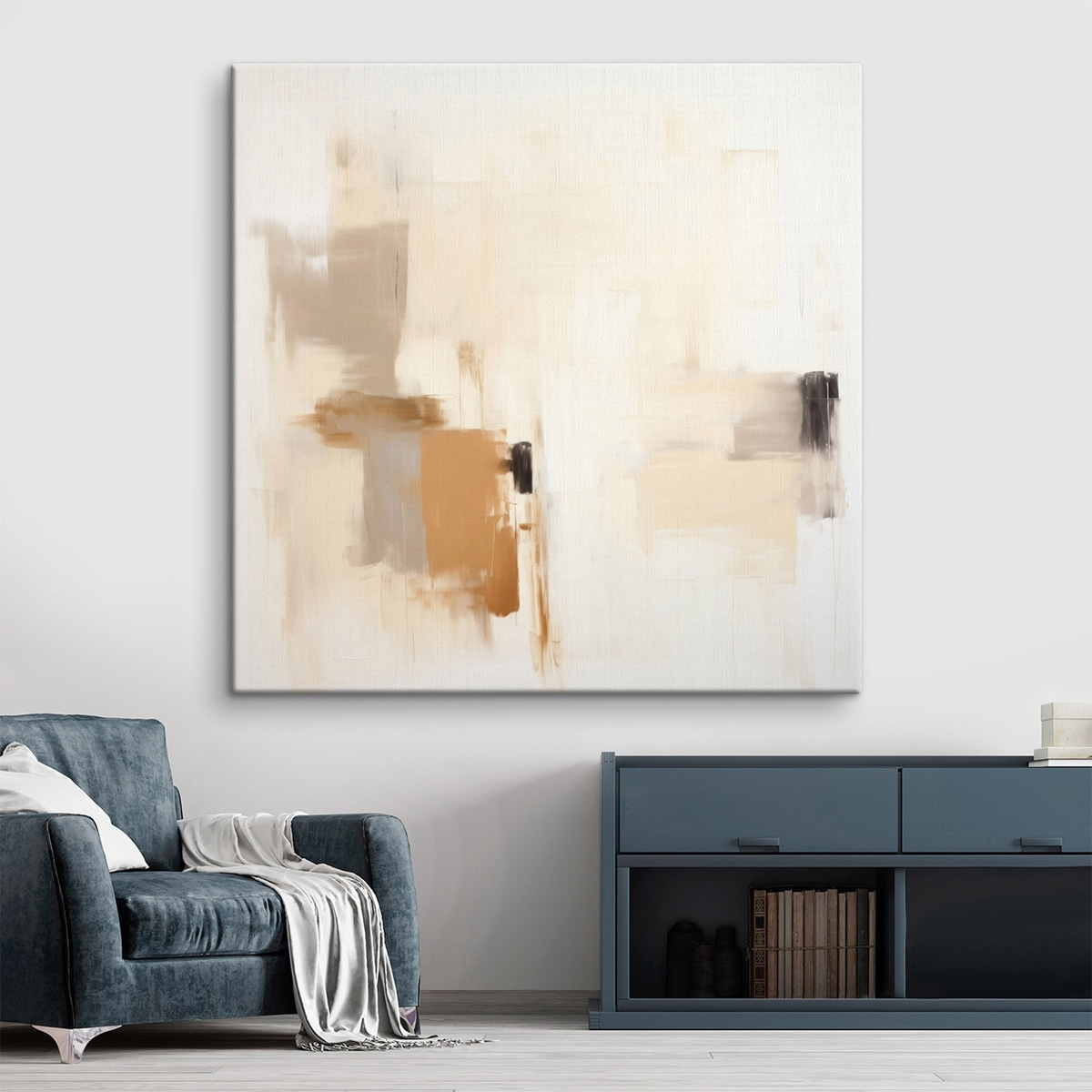 Abstractie met vage vormen in rustige tinten — interieur 2