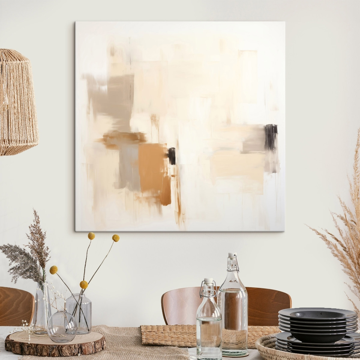 Abstractie met vage vormen in rustige tinten — interieur 1