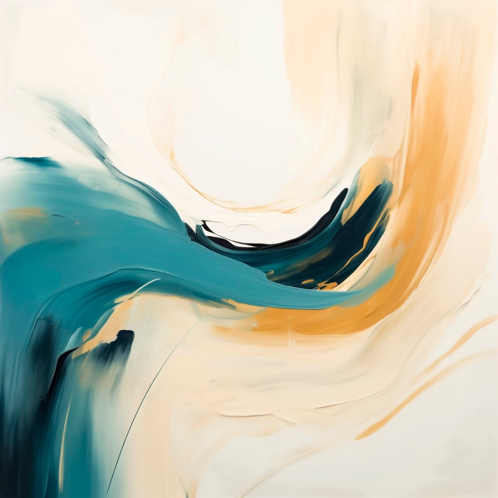 Abstractie met bewegende vormen in pasteltinten — volledig ontwerp