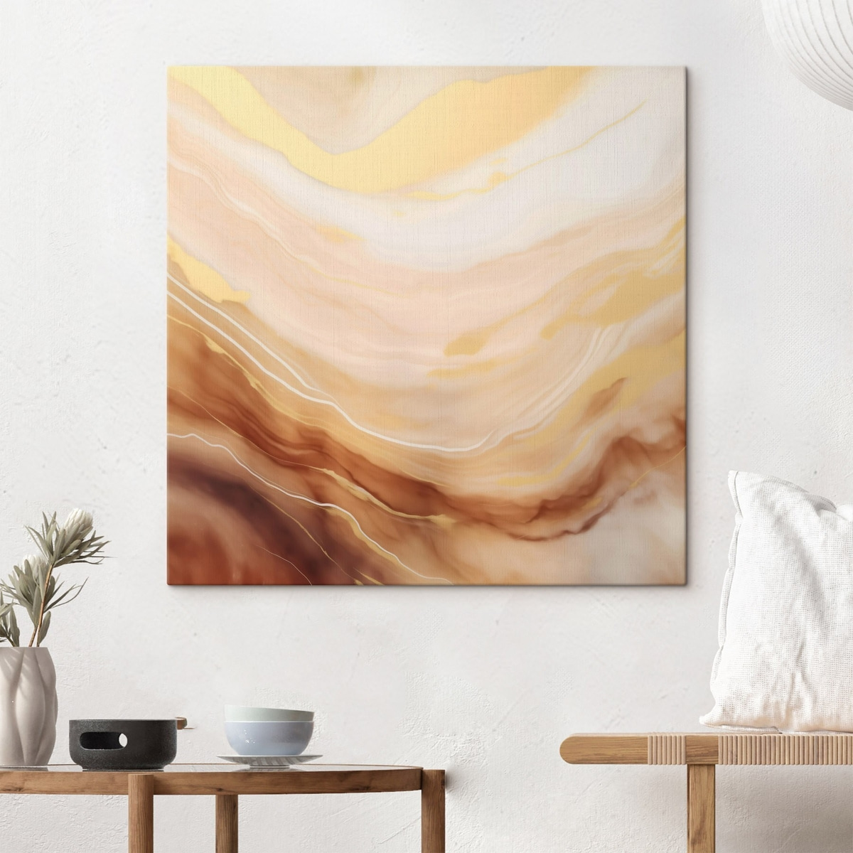 Abstractie in een pastelkleurenpalet met natuurlijke vormen — interieur 3