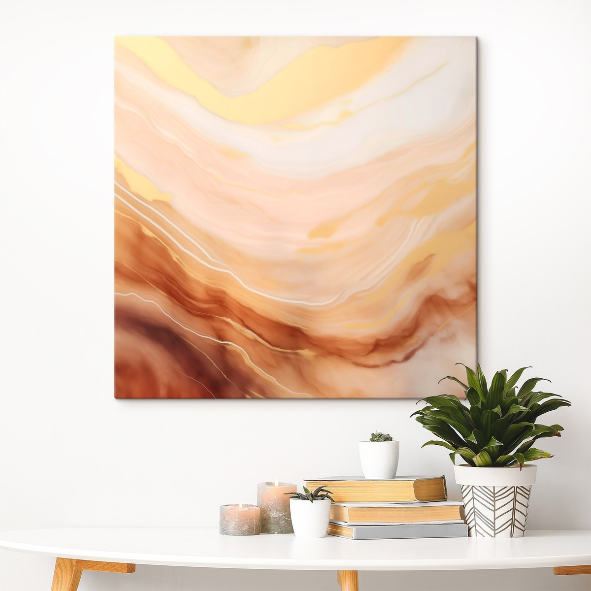Abstractie in een pastelkleurenpalet met natuurlijke vormen — interieur 1
