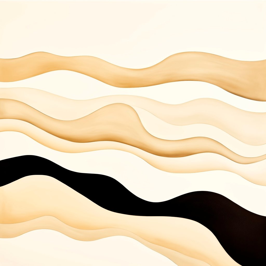 Decoratief motief met vloeiende lijnen in een contrasterend kleurenpalet — volledig ontwerp