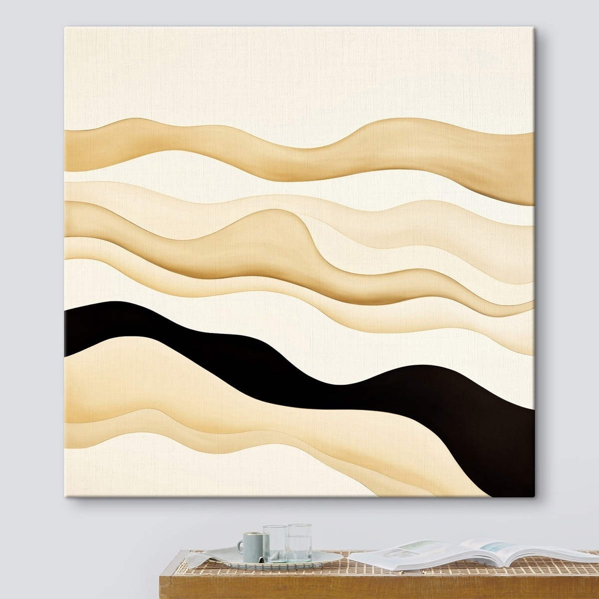 Decoratief motief met vloeiende lijnen in een contrasterend kleurenpalet — interieur 3